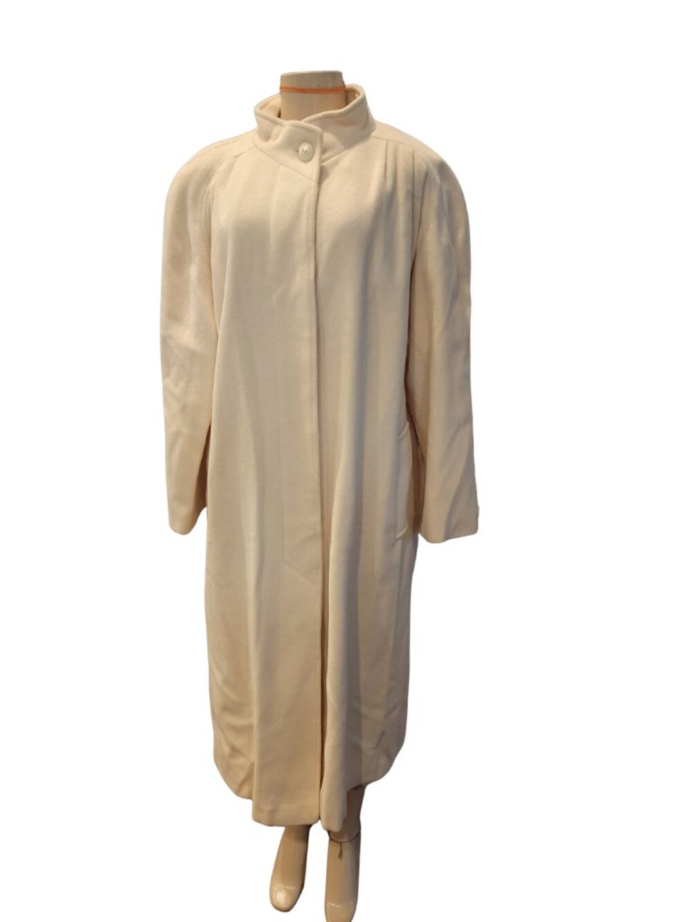Casual Corner Vintage 1980's Cream Wool Longline Women's Coat